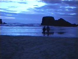 Jordan and Clyde on Perranporth beach